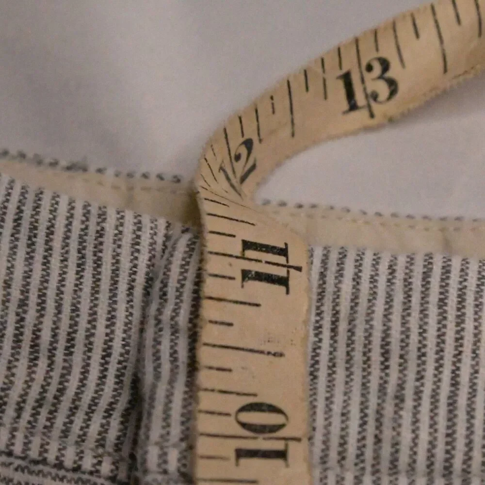 J Crew Gray White Stripe Linen Cotton Chino Shorts 9
